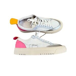 Stylish White and Pink Women's Sneakers